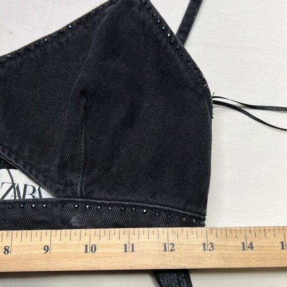 New Zara S Charcoal Denim Bralette - Picture 4 of 4